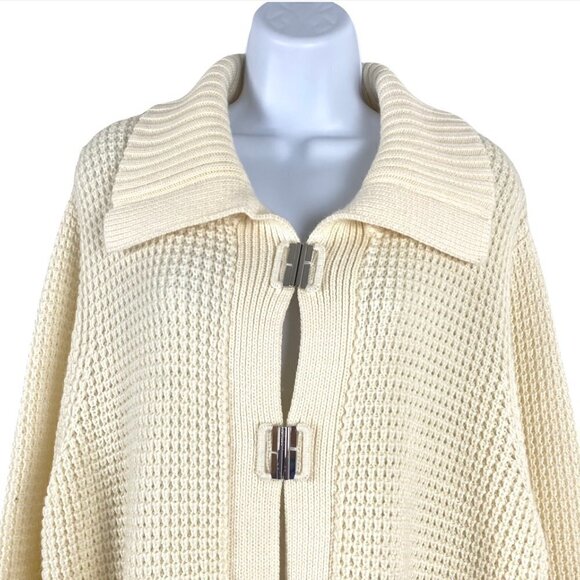 Chico's Cardigan Sweater Acrylic Wool Ivory Cream Women's Size 4‎ - Picture 3 of 6